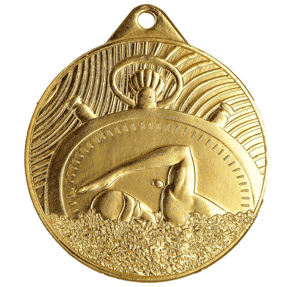 Stantsitud medal [TR-MMC33050-G] ujumine (kuldne)