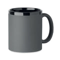 Keramikas krūze ar mīkstu pārklājumu un melnu iekšpusi/apmali, gravēšanai 300 ml RUBY [MO2719-15] (pelēka)