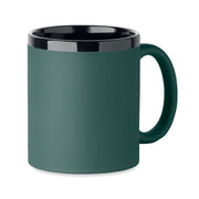 Keramikas krūze ar mīkstu pārklājumu un melnu iekšpusi/apmali, gravēšanai 300 ml RUBY [MO2719-60] (zaļa)