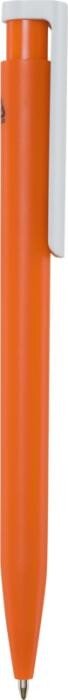 Pārstrādātas plastmasas lodīšu pildspalva Unix (zila tinte) [10789631] (oranža)