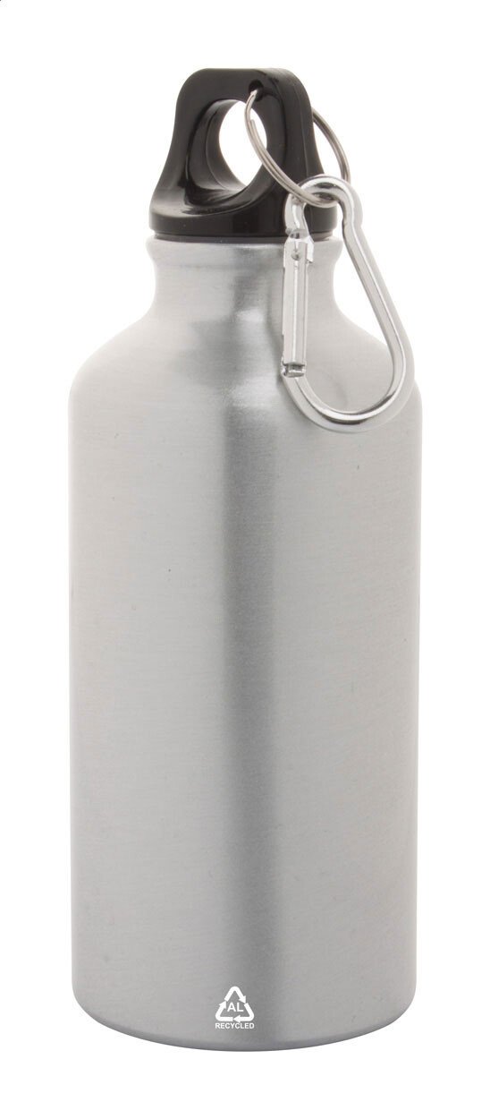 Ūdens pudele ar pārstrādāta alumīnija ar karabīni 400 ml Raluto [AP800542-21] (sudraba)