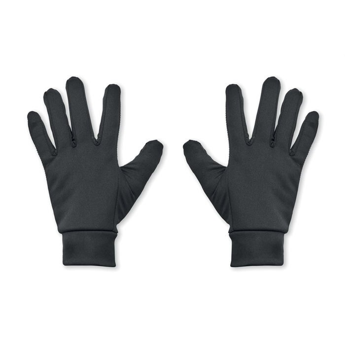 Sports gloves for smartphones made of polyester with touch function [MO 2076-03] (black)