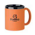 Keramikas krūze ar mīkstu pārklājumu un melnu iekšpusi/apmali, gravēšanai 300 ml RUBY [MO2719-10] (oranža)
