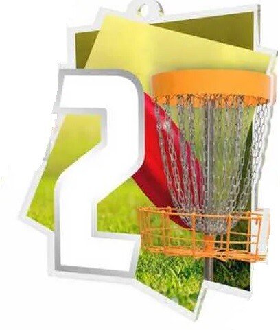 Akrila medaļa 2.vieta [MDAF0017-M28-2] disku golfs
