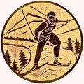 25 mm Centras [A1-159-BA] kalnų slidinėjimas (bronza)