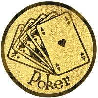 25 mm centras [A1-181-GG] kortos Pokeris (auksinės)