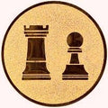 25 mm Centrs [A1-83-BA]  šahs (bronza)