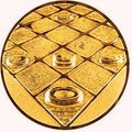 25 mm centras [A11-27-BA] šaškės (bronza)