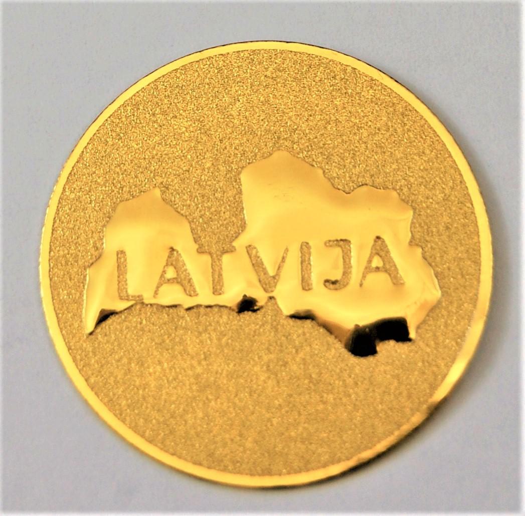 25 mm Centre [A1-LV-GG] Latvia (gold)
