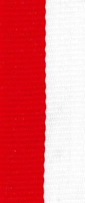 Narrow Ribbon [V8-RO/WI] (red/white) 10 mm