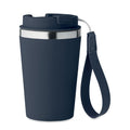 Metal thermal mug with PP outer layer and strap, Topaz [MO2317-85] (blue matte)