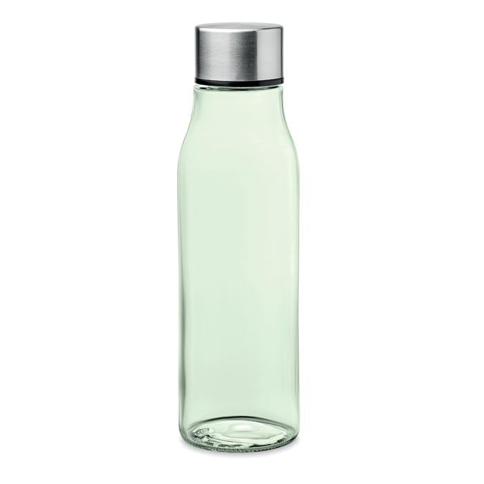 Glass water bottle with stainless steel lid[MO6210-24] (green)
