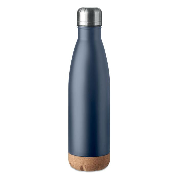 Divu sienu nerūsējošā tērauda termoss ASPEN CORK [MO6313-85] (tumši zila)