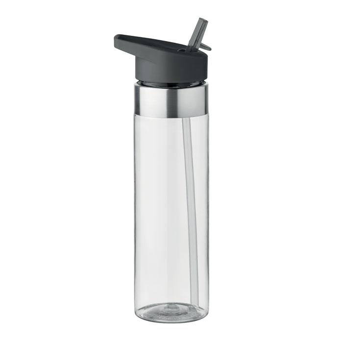 Vandens buteliukas su šiaudeliu [MO9227-22] (juoda/skaidri)