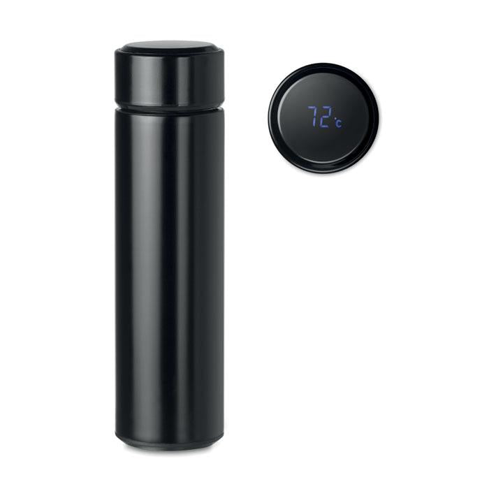 Double-wall stainless steel thermal flask with thermometer [MO9796-03] (black)